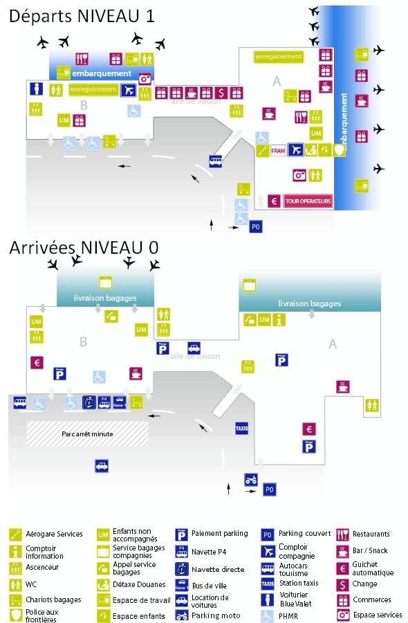 harta de Bordeaux aeroport