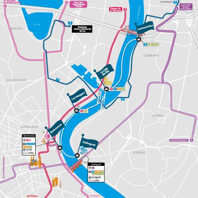 harta de Bordeaux barca