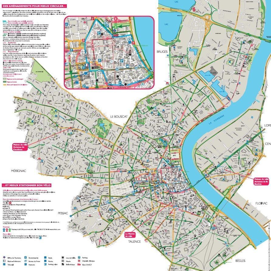 harta de Bordeaux bicicleta