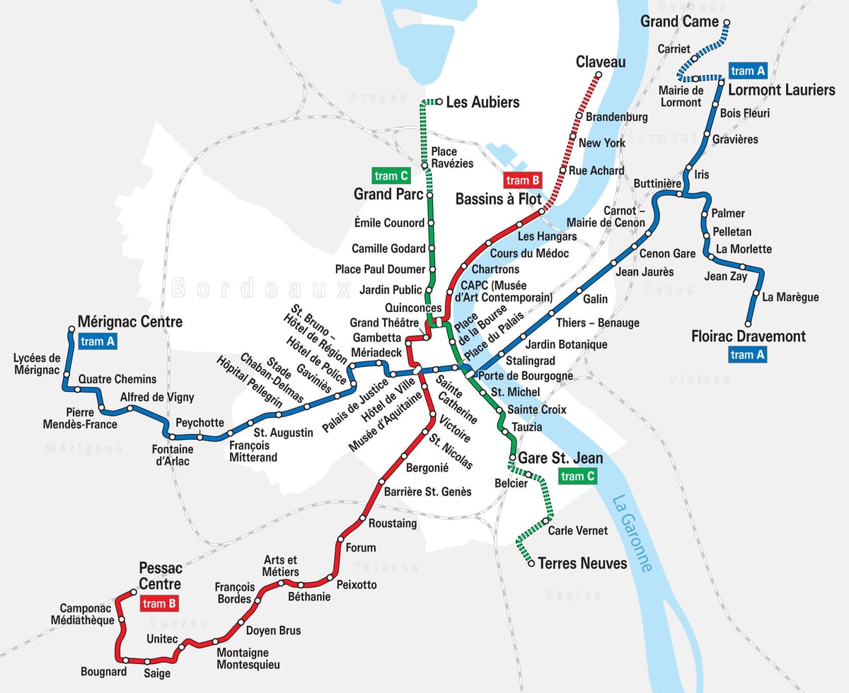 Bordeaux gara hartă