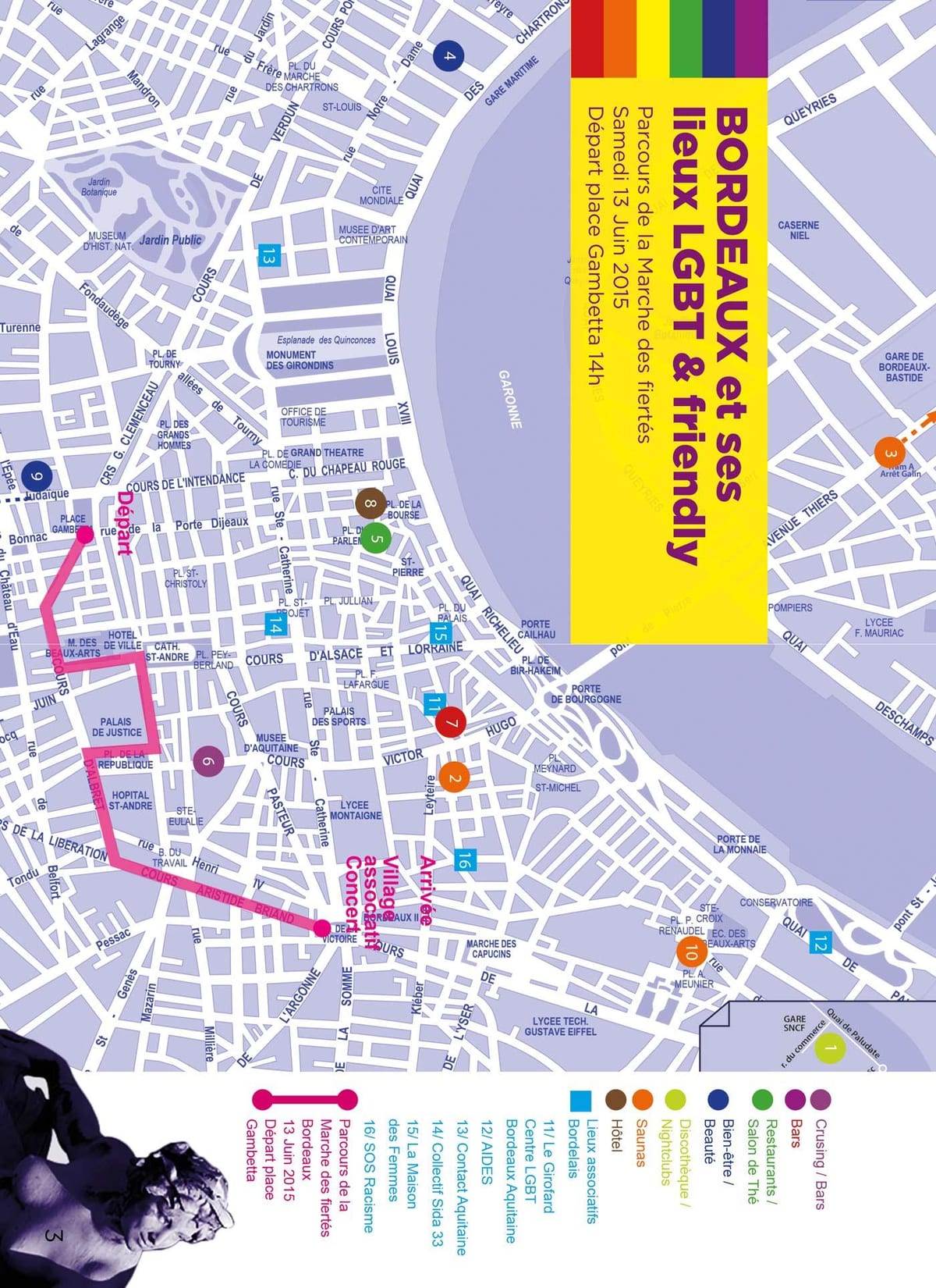 harta de Bordeaux gay hartă