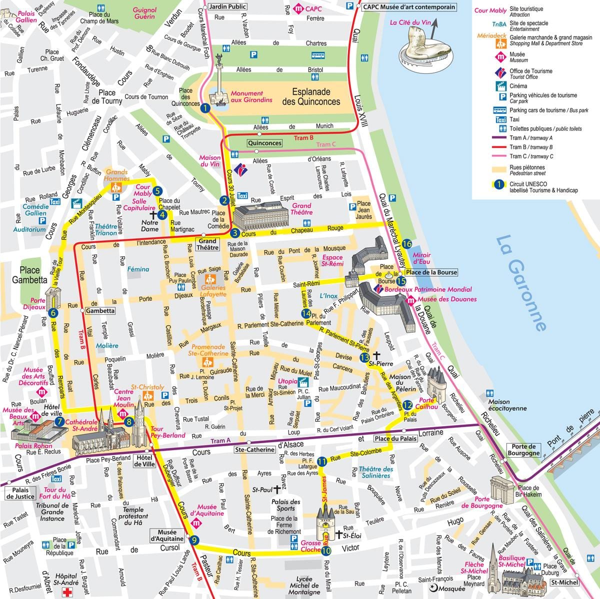 harta de Bordeaux loc