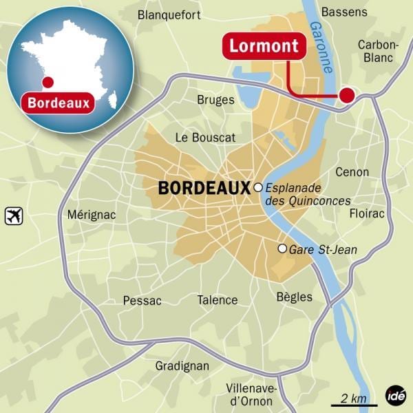 harta de Bordeaux suburbie