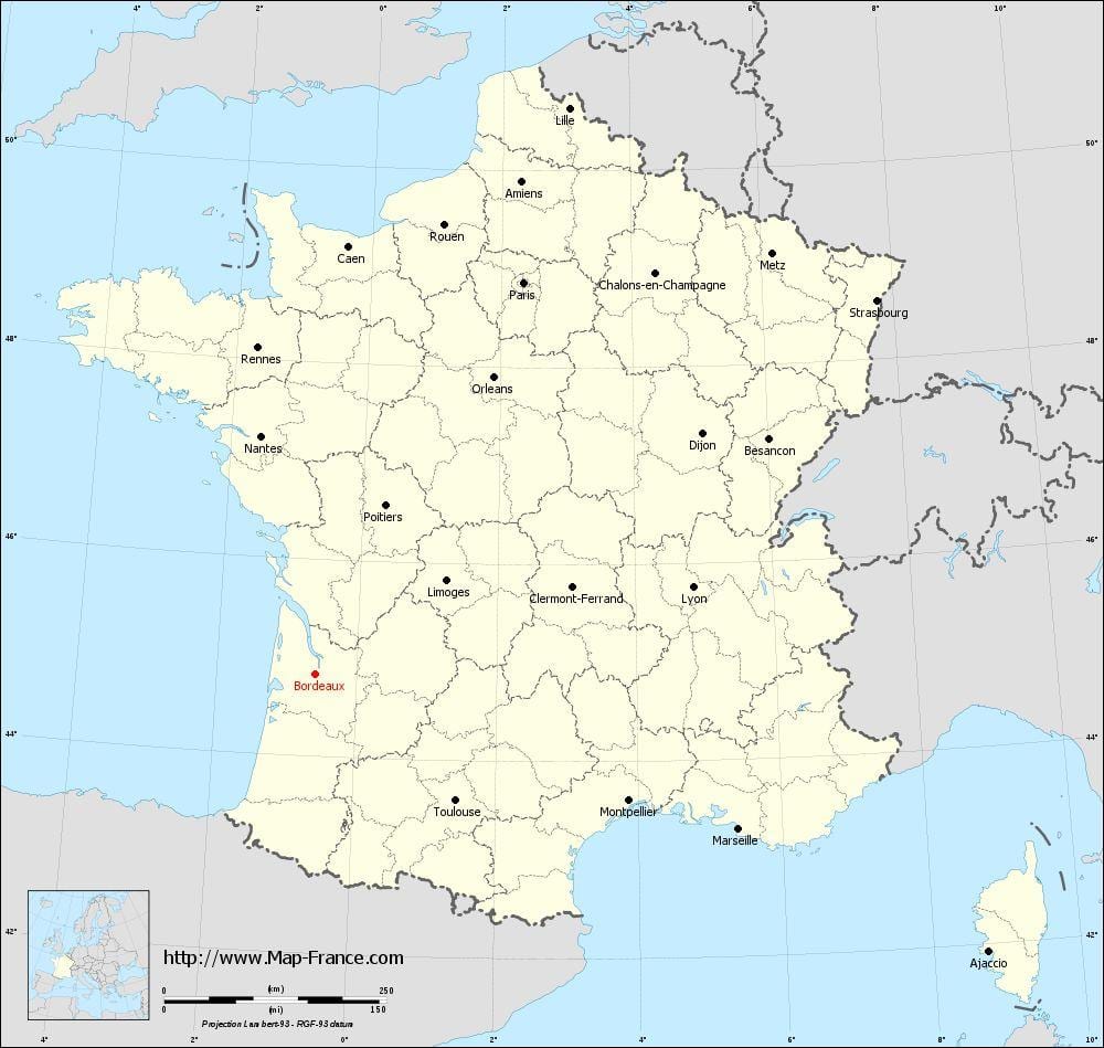 Bordeaux municipalități hartă