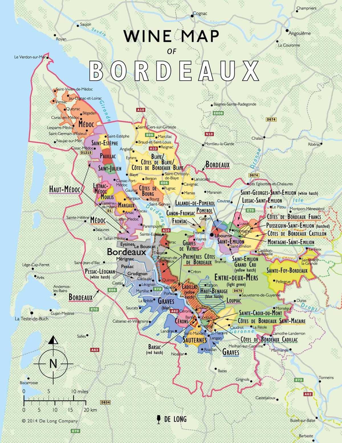 harta vinului de Bordeaux 