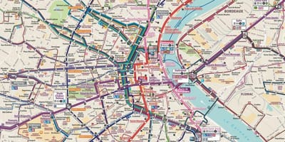 Bordeaux harta rutelor de autobuz