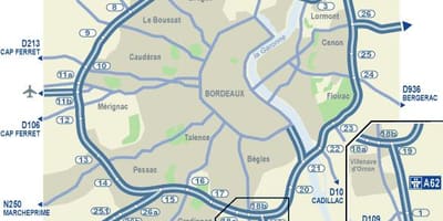 Bordeaux rutiere hartă