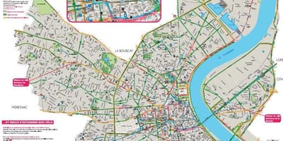 Harta de Bordeaux bicicleta
