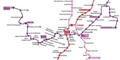 Bordeaux harta metrou