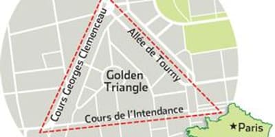 Harta de Bordeaux triunghiul de aur 