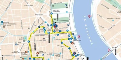 Harta de Bordeaux tur de mers pe jos