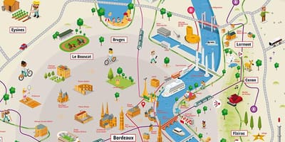 Bordeaux și zona înconjurătoare hartă