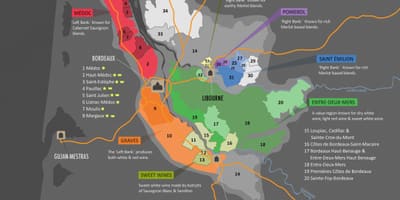 Bordeaux aoc hartă